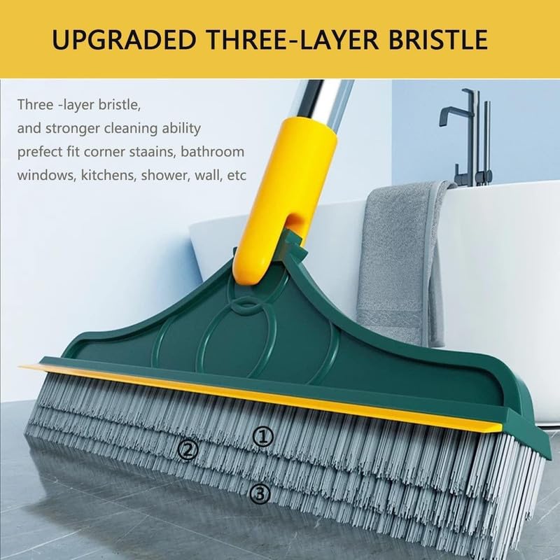 Snuloza 2-in-1 Tiles Cleaning Brush - Dual-Sided Scrubber for Bathroom, Kitchen & Grout Cleaning, Ergonomic Handle for Easy Grip, Effective on Stubborn Dirt & Stains (Green) - Image 4