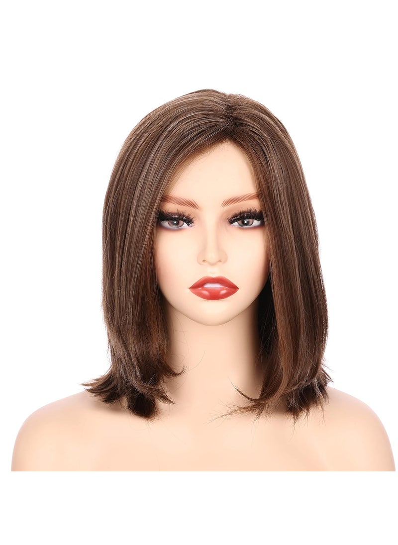 OneDor Onedor 11" Short Straight Middle Part Synthetic Heat Resistant Bob Wigs, Full Head Hair Wigs for Women, Girls (RL16/88) 