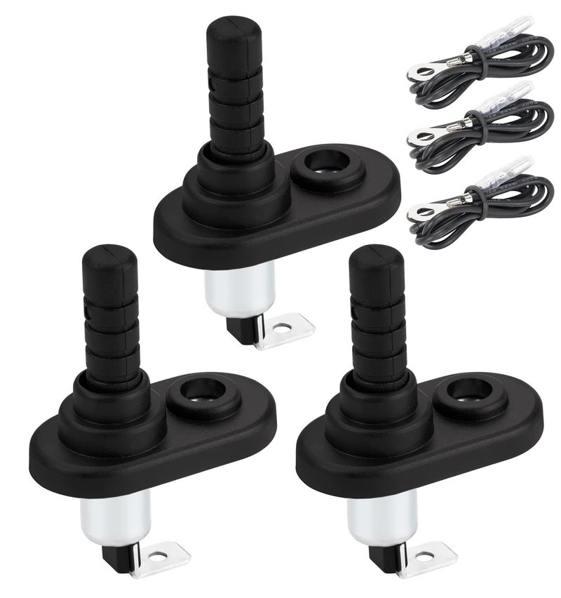 DaierTek Door Pin Switch 12V Alarm Hood Pin Switch Momentary Universal Adjustable Door Jamb Flange Light Hood Switch 20A 12 Volt Nickel Plated with Rubber Boot for Car Boat - Image 1