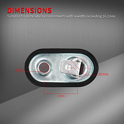 DaierTek Door Pin Switch 12V Alarm Hood Pin Switch Momentary Universal Adjustable Door Jamb Flange Light Hood Switch 20A 12 Volt Nickel Plated with Rubber Boot for Car Boat - Image 5