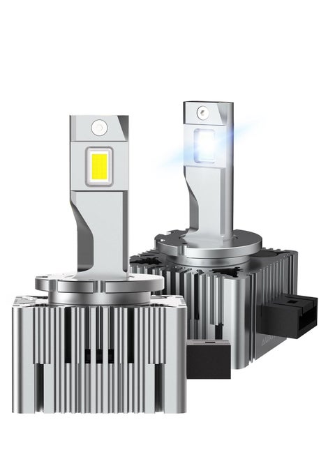 Led Headlight Bulb, 2 Pcs High and Low Beam Xenon HID Replacement Lights, 24000Lumens 120W 6000K White 500% Brightness, High and Low Beam Conversion Kit Plug and Play