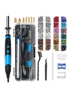 Generic Hotfix Rhinestone Applicator Tool, DIY Hot Fix Rhinestone Setter for Bedazzler Kit with Rhinestones for Crafts, 15 Color Rhinestone, 7 Tips, Tweezers, Pencil, Brush  - Image 1