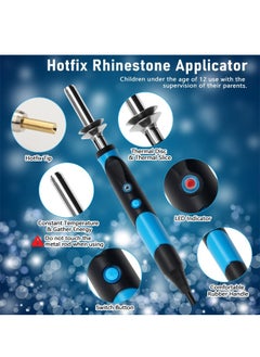Generic Hotfix Rhinestone Applicator Tool, DIY Hot Fix Rhinestone Setter for Bedazzler Kit with Rhinestones for Crafts, 15 Color Rhinestone, 7 Tips, Tweezers, Pencil, Brush  - Image 2