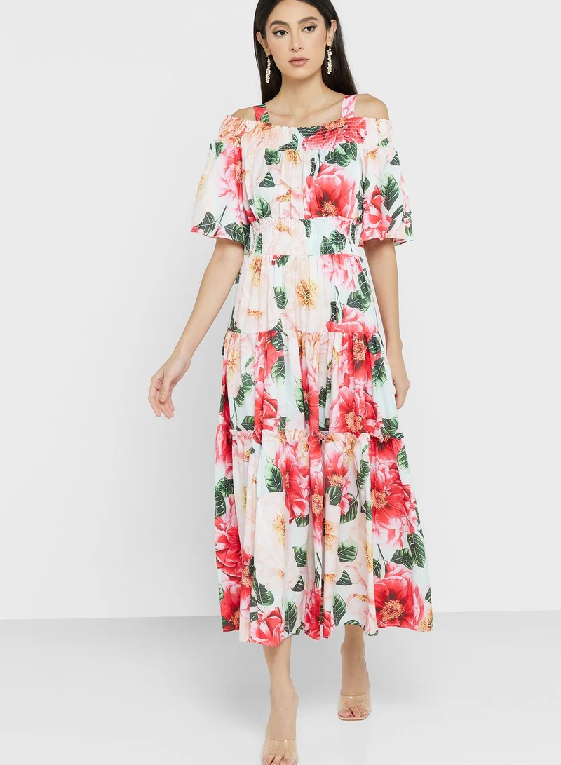 ايلا Cold Shoulder Printed Dress