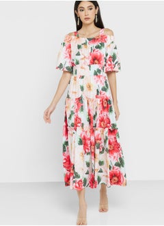ELLA Cold Shoulder Printed Dress  - Image 4