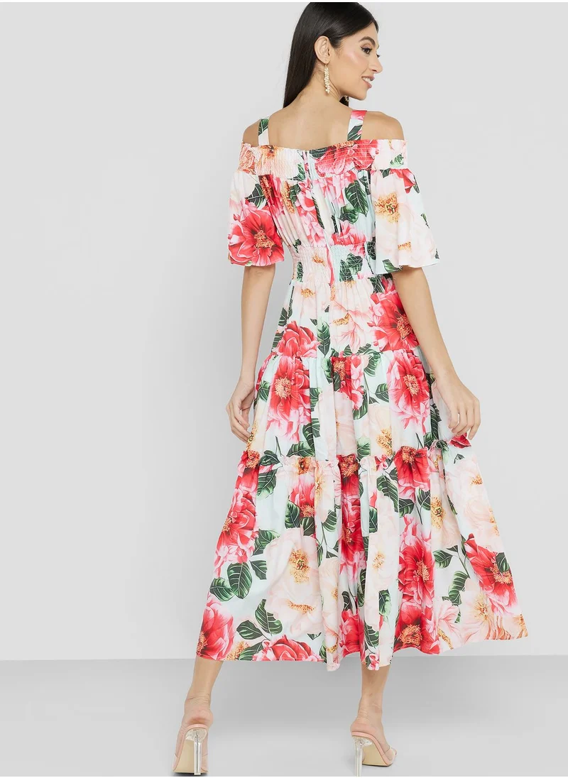 ايلا Cold Shoulder Printed Dress