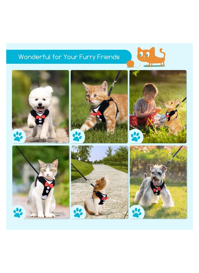 Y&D Small Dog Harness, All Weather Mesh, Cute Bowtie and Adjustable Metal Clip, with 1.2 Meter Rope, Easy Control for Dogs Cats  - Image 4