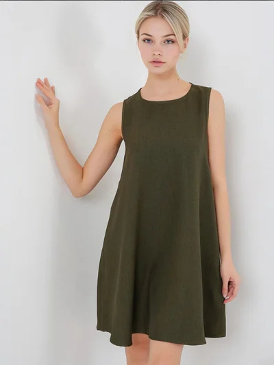 بيغ دارت BDART Linen Blended A-Form Mini Dress