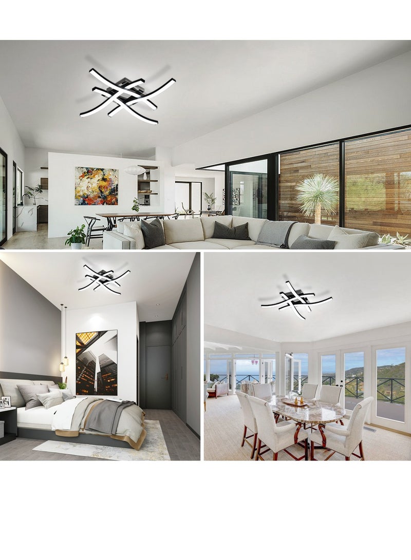 MIXDE Modern Design LED Ceiling Light,Wave Shape Pendant Light Fixture,6500K Cool White Light,Modern Chandelier for Living Room Dining Room - Image 5