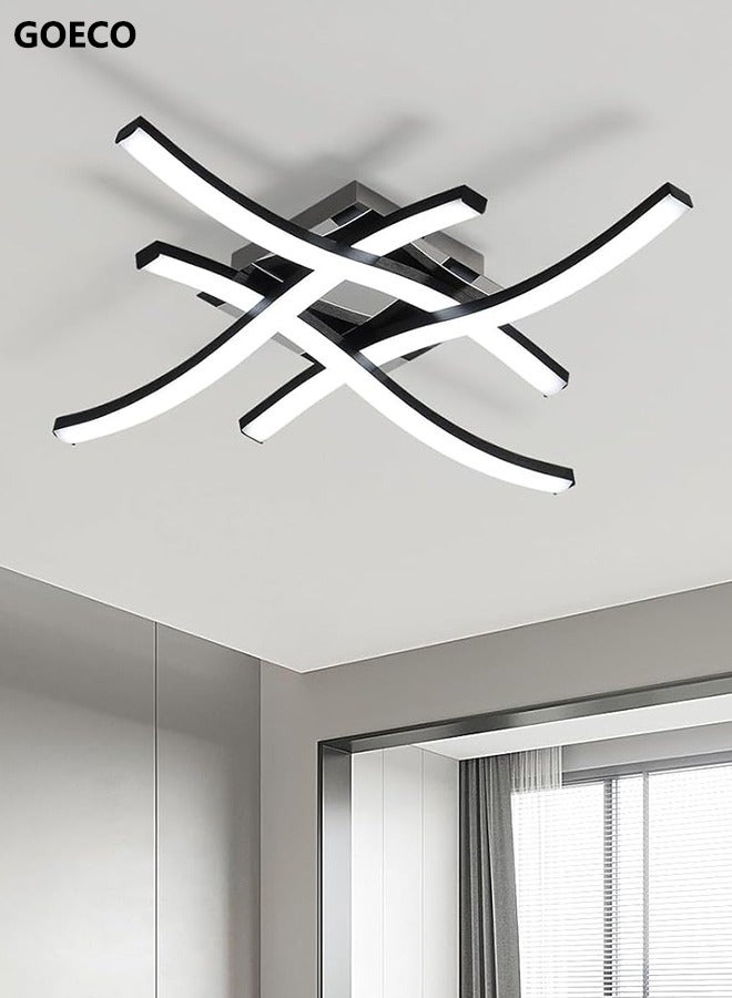 MIXDE Modern Design LED Ceiling Light,Wave Shape Pendant Light Fixture,6500K Cool White Light,Modern Chandelier for Living Room Dining Room - Image 1