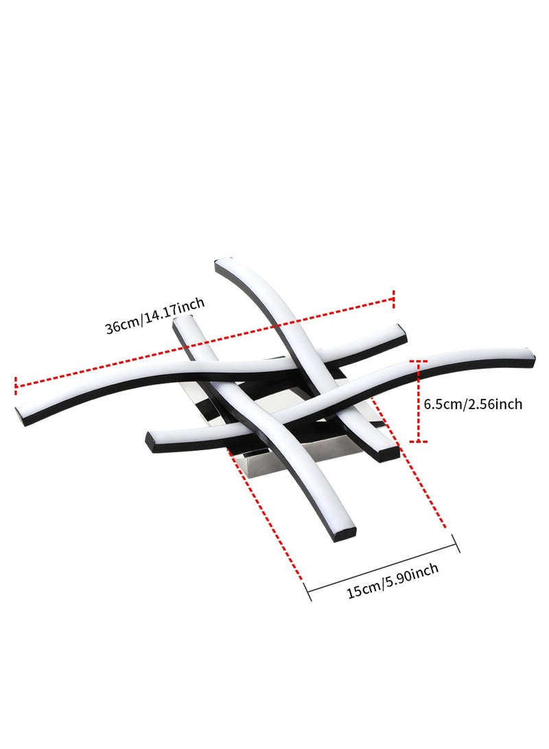 MIXDE Modern Design LED Ceiling Light,Wave Shape Pendant Light Fixture,6500K Cool White Light,Modern Chandelier for Living Room Dining Room - Image 3