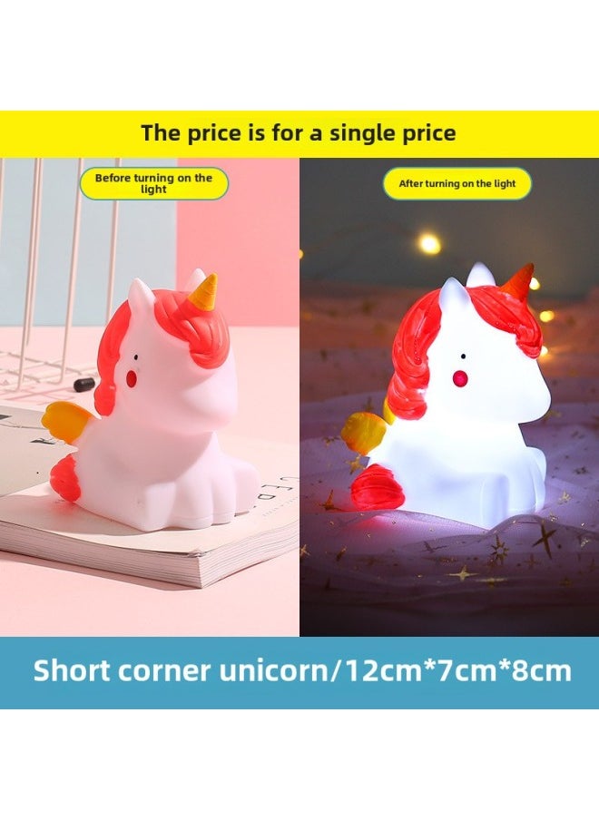 Cartoon Unicorn Moon Night Light Ins Style Logo Activity Gift Qr Code Gift Back To School-Color:One-horned Pony Big Night Light White  - Image 1
