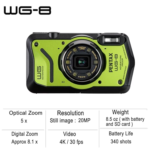 PENTAX WG-8 Green All-Weather Adventure Camera, Featuring Outstanding Waterproof, dustproof, Shock-Resistant Performance, Multi-Application Ring Light for Macro Photography and Webcam Function - Image 5