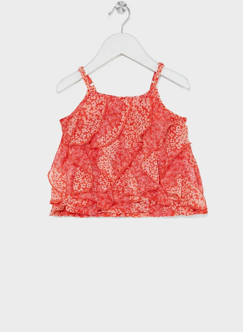 Nautinati Nauti Nati Girls Printed Ruffled Top With Shorts