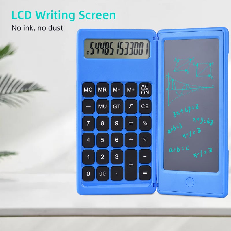 LCD Writing Tablet: 12-Digit Smart Calculator, One-Click Erase, Reusable Blue Writing Pad - Eco-Friendly, Replaceable Battery Kids Tablet for Home, Office, School - Image 5
