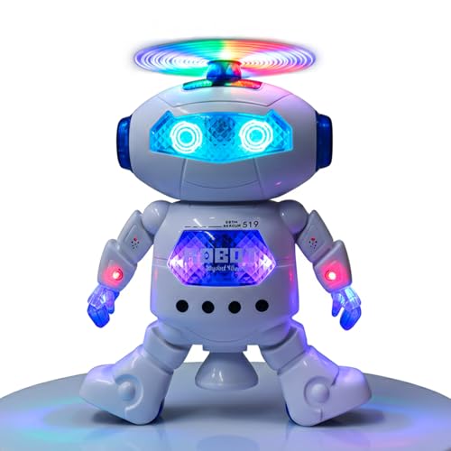 MASTIDRIVE Dancing Robot Toy for Kids |3D Lights Music Toy | Remote App Controlled | Gift for Boys & Girls 2+ Year | USB Rechargeable Type-C | Battery Operated Fun Toy for Boys Girls [White 99444-2] - Image 1