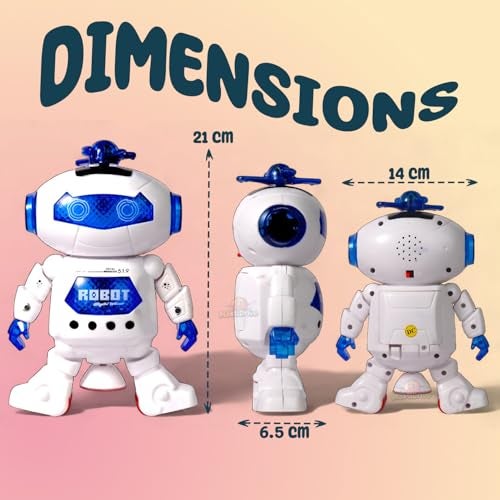 MASTIDRIVE Dancing Robot Toy for Kids |3D Lights Music Toy | Remote App Controlled | Gift for Boys & Girls 2+ Year | USB Rechargeable Type-C | Battery Operated Fun Toy for Boys Girls [White 99444-2] - Image 3