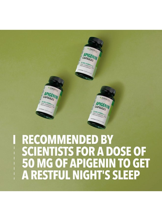 Havasu Nutrition - Apigenin 50Mg Supplement For Sleep Cognition  Natural Prostate Support For Men  Andrew Huberman Sleep Cocktail Supplement For Relaxation  Sleep Support  Nongmo Apigenin Mood Supplements - Image 1