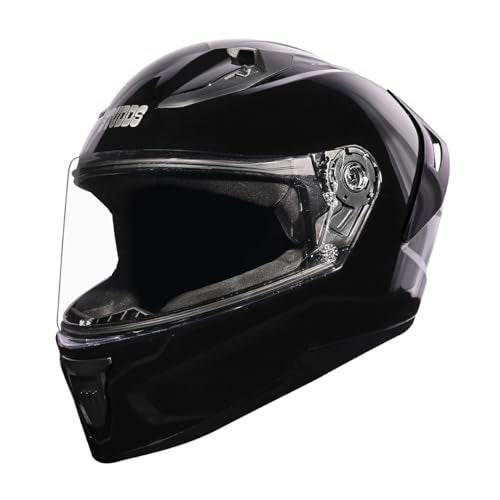 Studds Raider Super Isi Certified Full Face Helmet for Motorcycling with Spoiler&Clear Visor (Black-L) - Image 1