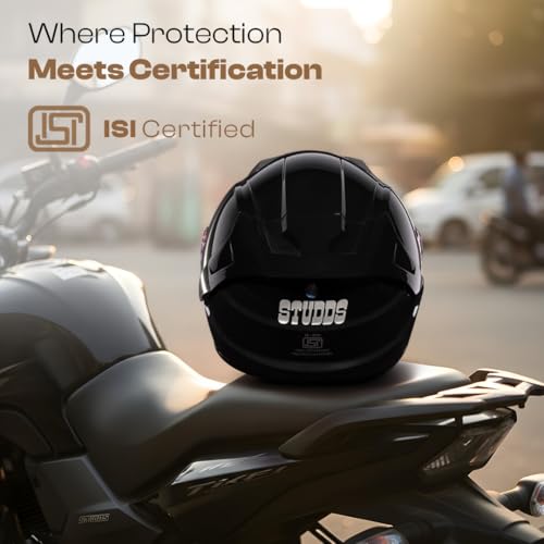 Studds Raider Super Isi Certified Full Face Helmet for Motorcycling with Spoiler&Clear Visor (Black-L) - Image 2
