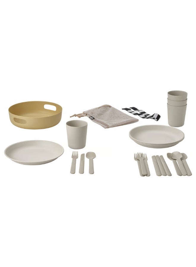 IKEA (IKEA) MARULK 21-Piece Picnic Set – Mixed Colours – Portable Outdoor Dining Set with Plates, Cups & Cutlery for 4 People - Image 1