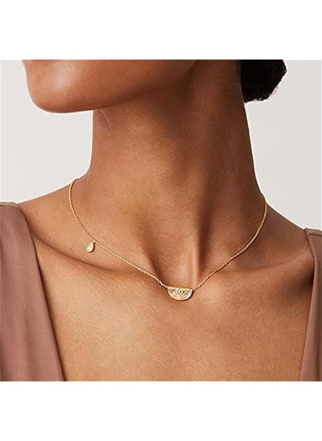 PAVOI - 14K Gold Plated Engraved Coin Pendant Necklaces for Women | Byzantine Coin Pendants | Bohemian Necklace - Image 1