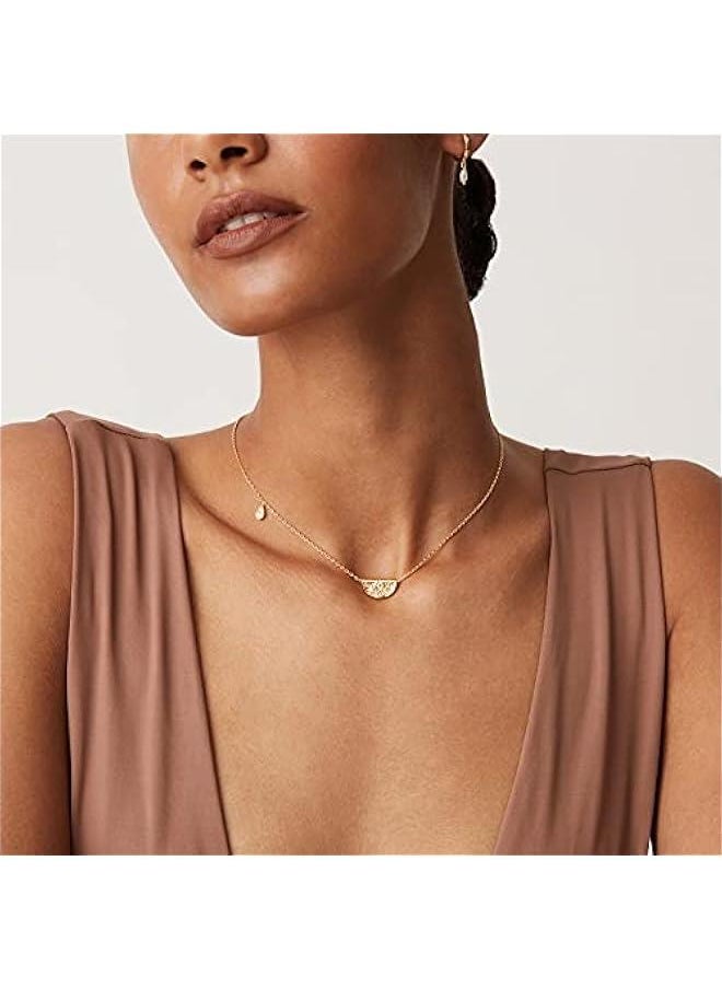 PAVOI - 14K Gold Plated Engraved Coin Pendant Necklaces for Women | Byzantine Coin Pendants | Bohemian Necklace - Image 1
