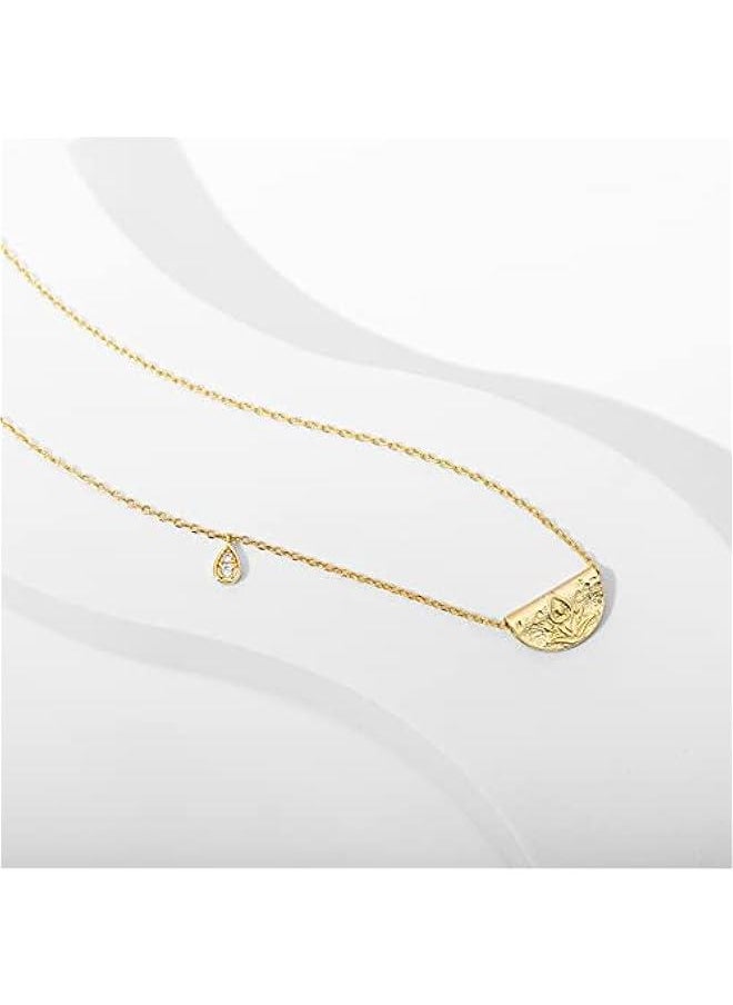 PAVOI - 14K Gold Plated Engraved Coin Pendant Necklaces for Women | Byzantine Coin Pendants | Bohemian Necklace - Image 1