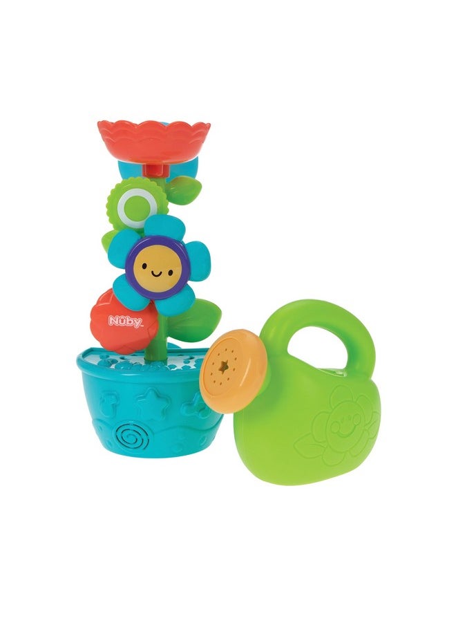 Nuby Nuby Flow N' Grow Garden Bath Toy with Flower and Watering Can - Baby Bath Toy for Boys and Girls 18+ Months - Toddler Bath Suction Cup Toy Attaches to Shower Wall  - Image 1