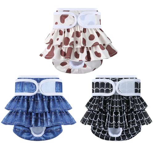 Mengelina Reusable Dog Diapers Female 3 Pack Doggie Diapers for Period Heat Incontinence Puppy Training (Medium, Animal Print) - Image 4