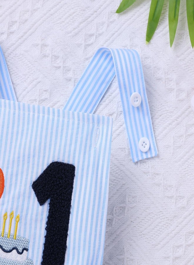 AWIBMK Wild One Birthday Outfit Boy Jungle Safari Baby Bubble Romper Backless Overalls Caske Smash Photo Shoot Outfits Blue Cake 12-18 Months - Image 3