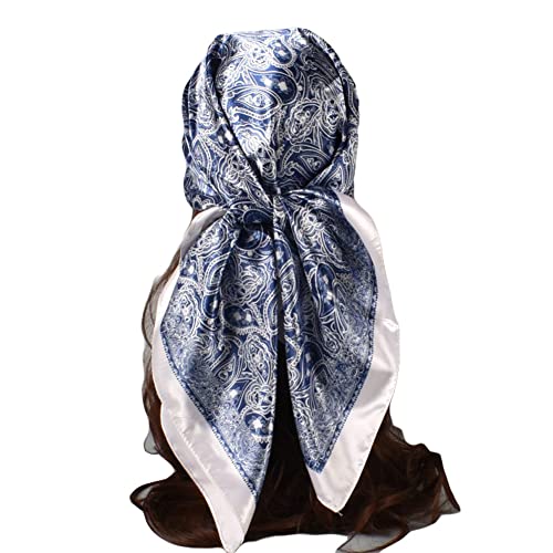 K-Elewon 35" Large Women's Satin Square Silk Feeling Hair Scarf Wrap Headscarf SK094-04 - Image 1