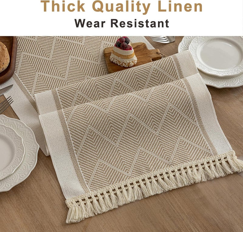 72-Inch Boho Linen Fall Table Runner, 180x35cm Rustic Table Decor for Dining Room, Ideal for Home and Party - Image 3