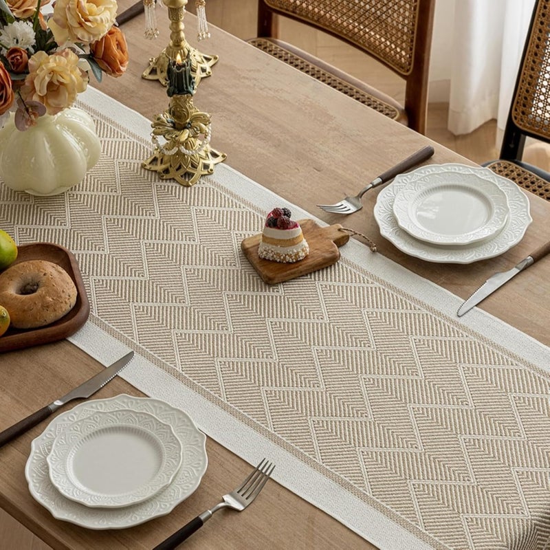 72-Inch Boho Linen Fall Table Runner, 180x35cm Rustic Table Decor for Dining Room, Ideal for Home and Party - Image 5