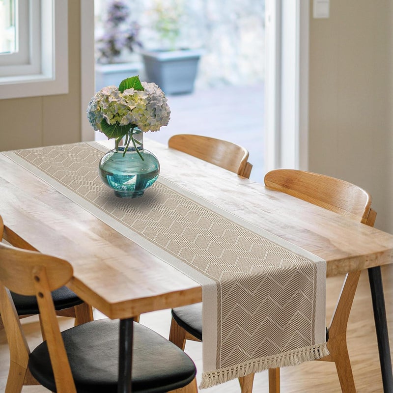72-Inch Boho Linen Fall Table Runner, 180x35cm Rustic Table Decor for Dining Room, Ideal for Home and Party - Image 2