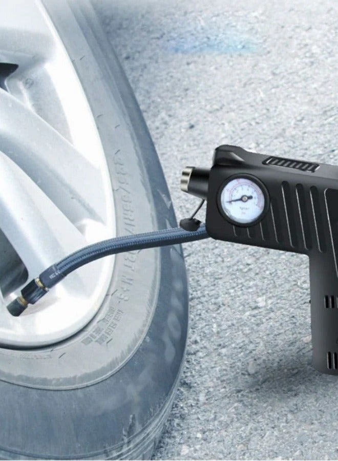 Generic Car Tire Inflator Air Compressor 12V Fast Portable Air Pump with High Brightness Headlight for Car Bicycle Motorcycle Spherical Air Bed  - Image 5