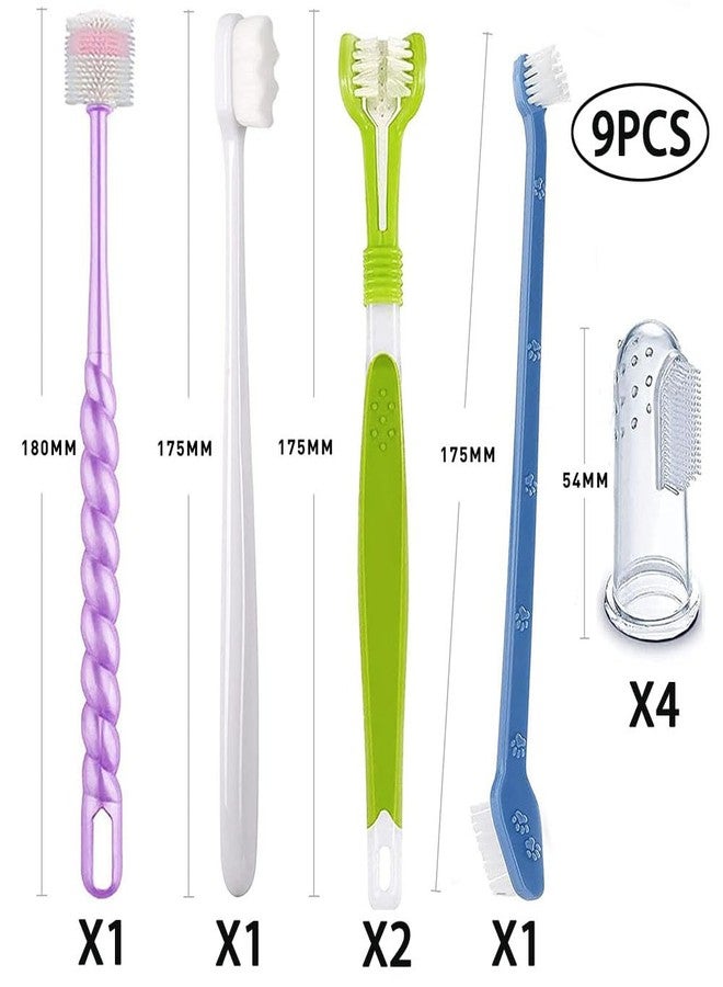AZOFFYIU Triple Head & Double Head Dog Toothbrush Set, Finger Rubber Toothbrush, Multi-Angle Dental Cleaning Brushes for Cat Oral Health - Image 4