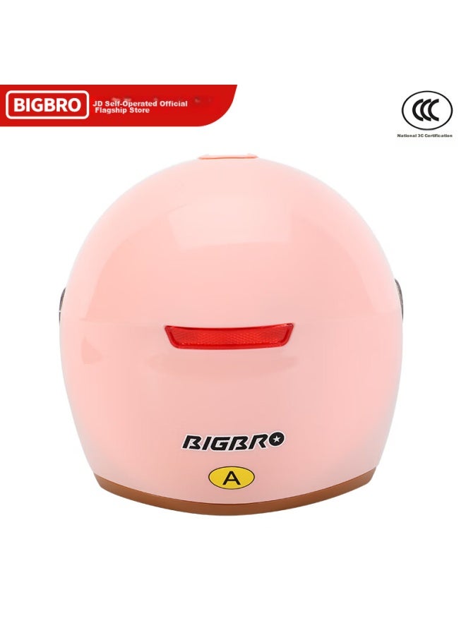 Bigbro602 New National Standard Class A Motorcycle Helmet, Uni, Winter Warm, Electric Scooter Half Helmet, Pink, L - Image 4