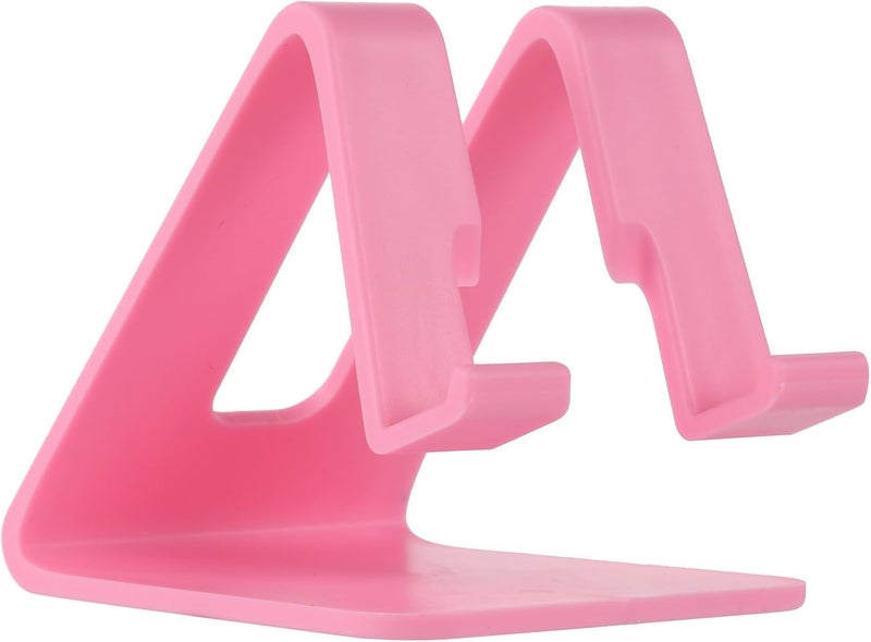 Portable Phone Stand and Desktop Tablet Holder for Home and Office, Pink Plastic Mobile Phone Bracket Compatible with Smartphones and Tablets, Lazy Desktop Support Pad - Image 1