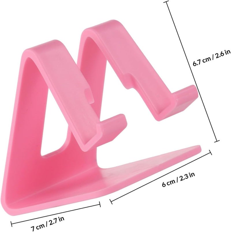 Portable Phone Stand and Desktop Tablet Holder for Home and Office, Pink Plastic Mobile Phone Bracket Compatible with Smartphones and Tablets, Lazy Desktop Support Pad - Image 2