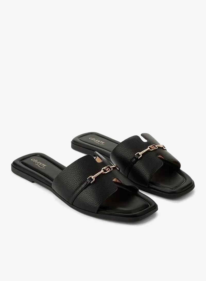 Celeste Women Metal Accent Slip-On Sandals