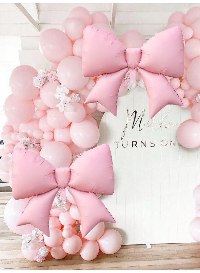 SenRan 32-Piece Pink Latex Balloon Party Set: 10 Latex Balloons, 20 Satin Ribbon Bows & 2 Clear Adhesive Dots - Perfect for Valentine's Day, Birthdays, Weddings, Photoshoots, Princess Parties, Bridal Showers & Bachelorette Decorations - Image 4