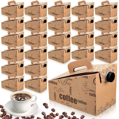 Resholder 10 Pack Disposable Coffee Box Dispensers 96 oz Insulated Portable Coffee Carrier Containers with Handle for Parties Catering Liquid Carrier - Image 1