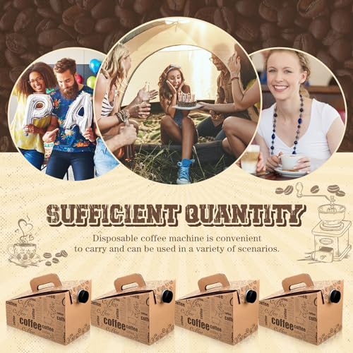 Resholder 10 Pack Disposable Coffee Box Dispensers 96 oz Insulated Portable Coffee Carrier Containers with Handle for Parties Catering Liquid Carrier - Image 5