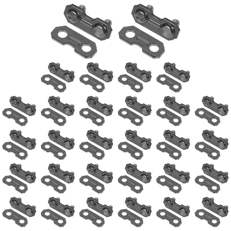 Hariendny 30 Sets 3/8 (0.375") Chainsaw Master Chain Repair Links Connector, Chainsaw Chain Repair Kits Accessories, Stainless Steel Saw Chain Repair Kits, Chainsaw Master Link Repair Preset Straps - Image 1