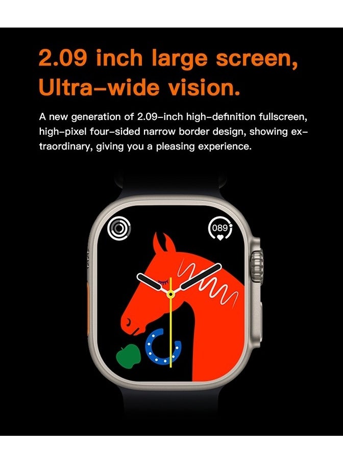 Generic - T10 Ultra Smart Watch 2.09-Inch HD Display with Bluetooth Calling Sleep and Heart Rate Monitoring IP67 Waterproof - Image 1