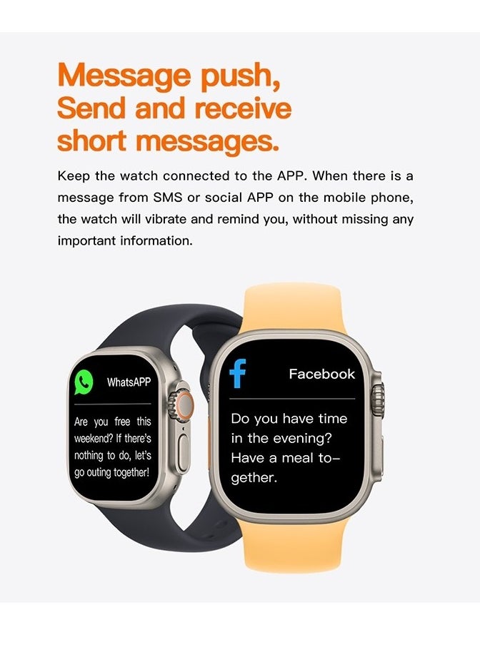 Generic - T10 Ultra Smart Watch 2.09-Inch HD Display with Bluetooth Calling Sleep and Heart Rate Monitoring IP67 Waterproof - Image 1