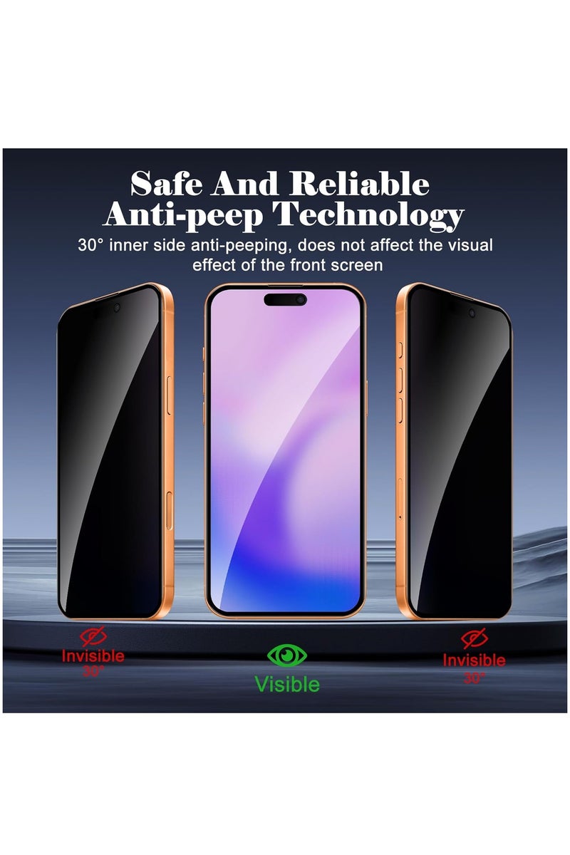 Fankalo 2 Pack Privacy Screen Protector for iPhone 17 Pro Max,[30° Anti-Spy][9H Hardness][Anti Scratch][Bubble Free] Tempered Screen Protector for iPhone 17 Pro Max 6.9-Inch 2025 (Boxed, 2PCS) - Image 4