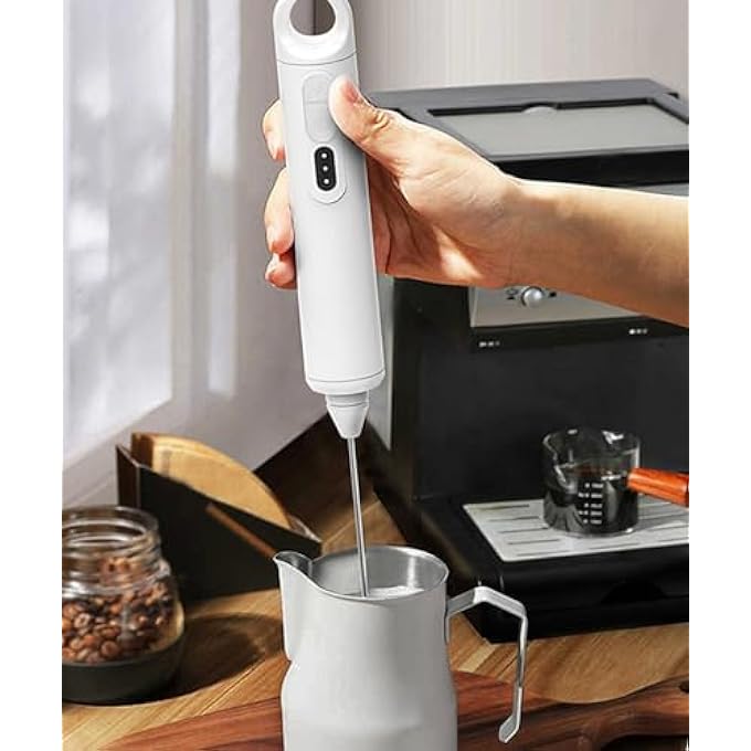 Meichoon Rechargeable Automatic Milk Frother Handheld With 3 Replacement Mixing Heads 3 Speeds For Latte Coffee Hot Chocolate Purple Kt52 Purple - Image 4