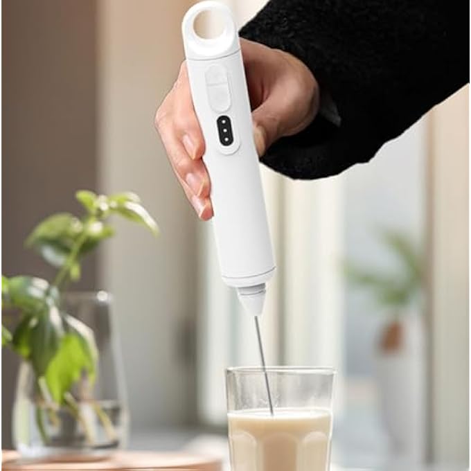 Meichoon Rechargeable Automatic Milk Frother Handheld With 3 Replacement Mixing Heads 3 Speeds For Latte Coffee Hot Chocolate Purple Kt52 Purple - Image 3